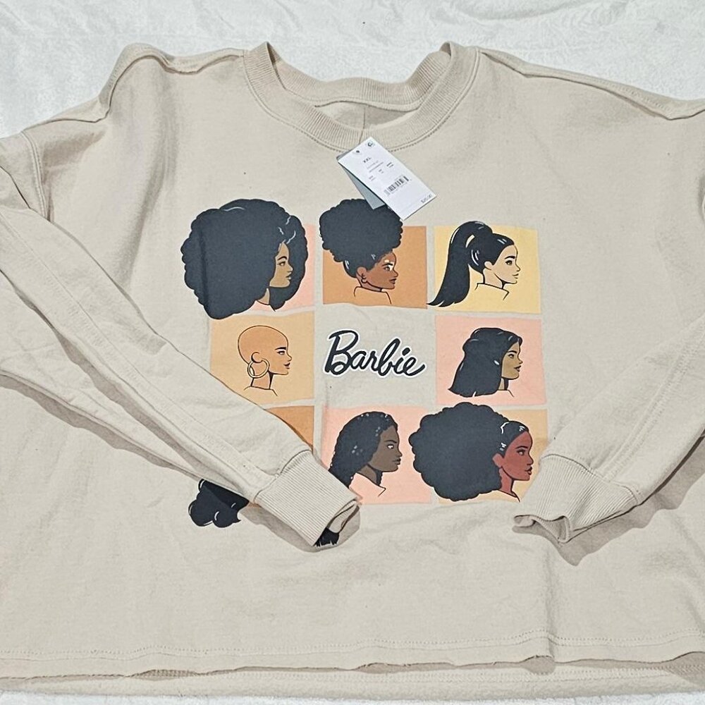 Women's Lightweight Barbie Black Sweater Crop Style w/ Raw Hem Bottom